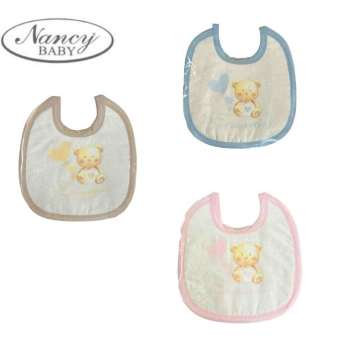 BAVETTA IN MISTO SETA CON STAMPA ORSETTO