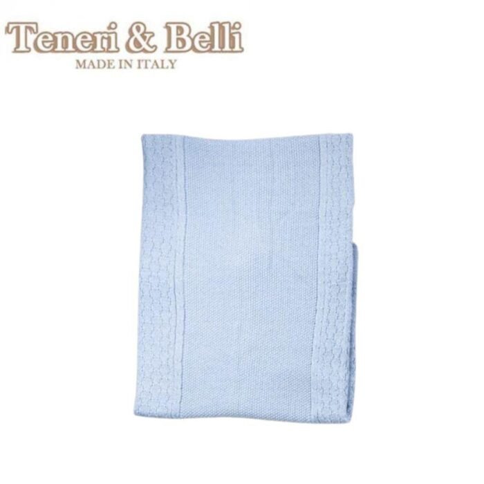 COPERTINA DI LANA CELESTE