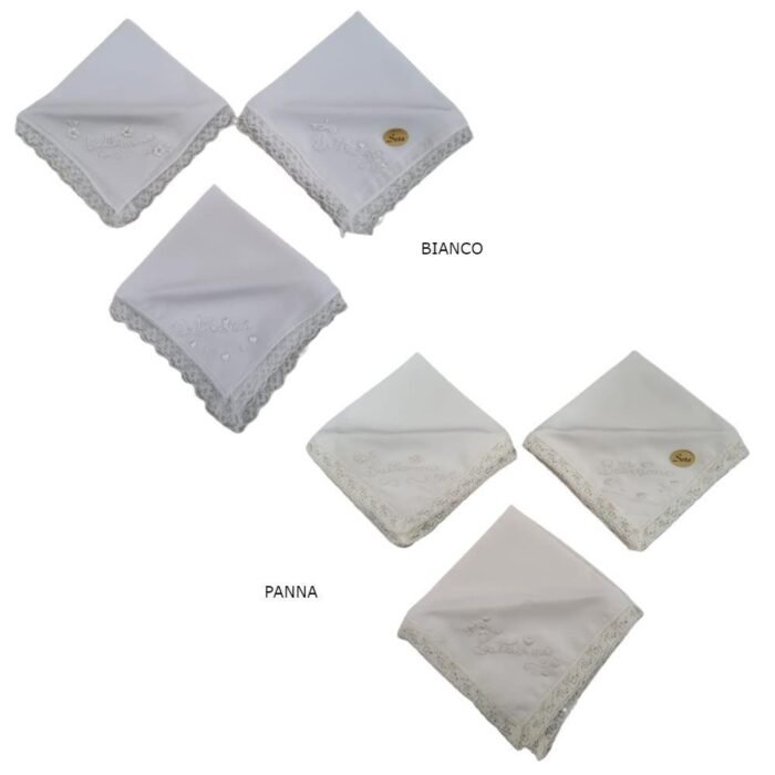 TRIS FAZZOLETTI SETA BATTESIMALE