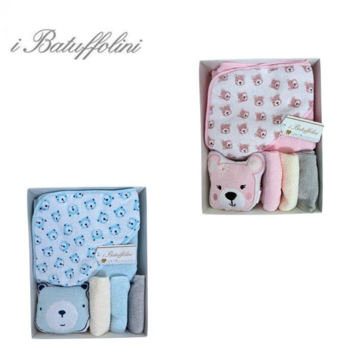 SET 5 PEZZI ACCAPPATOIO + 3 LAVETTE + TOY