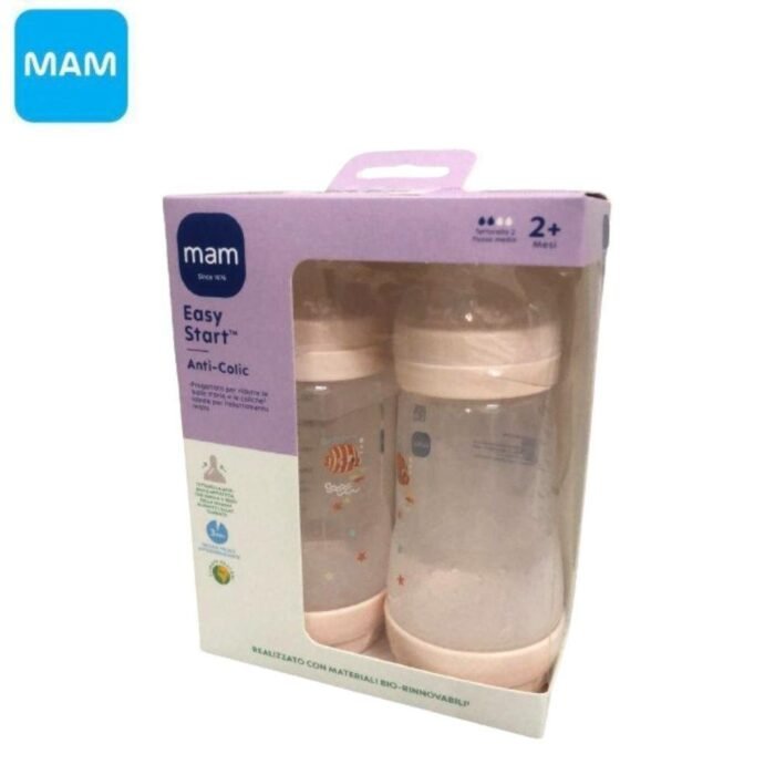 2 X BIBERON EASY START 260ML ANTI-COLIC