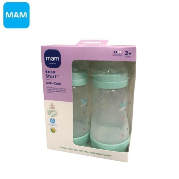2 X BIBERON EASY START 260ML ANTI-COLIC