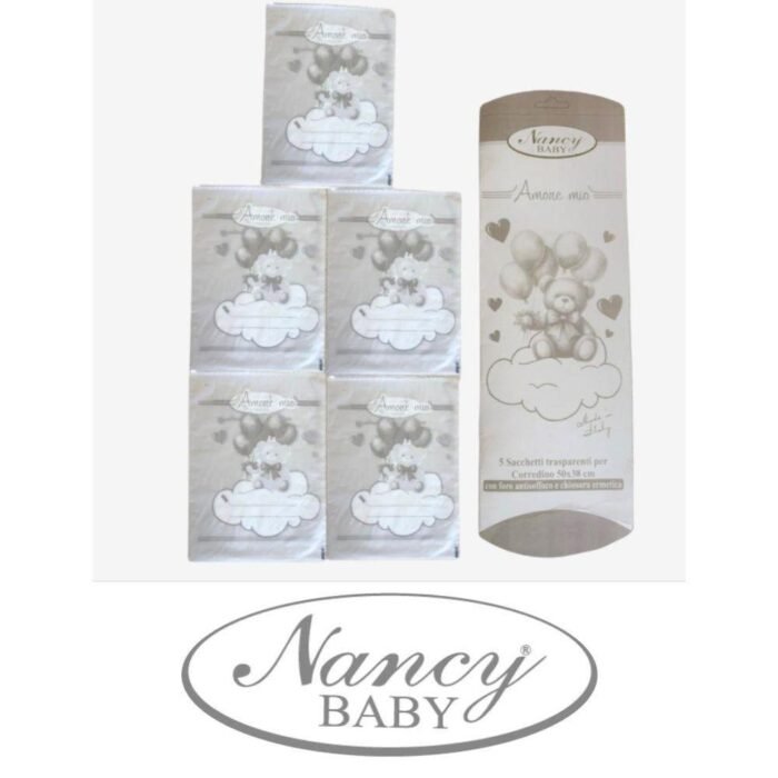 5 SACCHETTI TRASPARENTI PVC 50X38