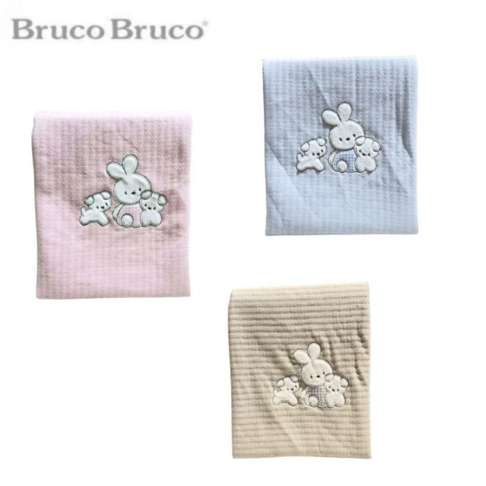 COPERTINA RICAMATA JERSEY CONIGLIO