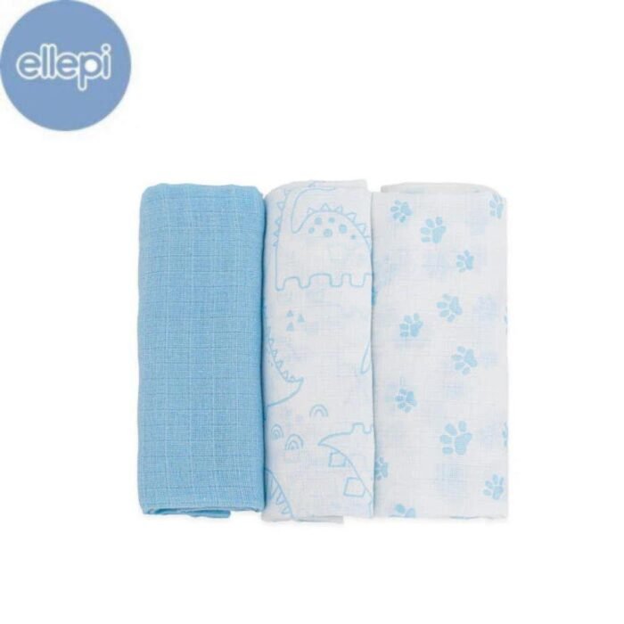 SET 3 TELI MUSLIN CIELO